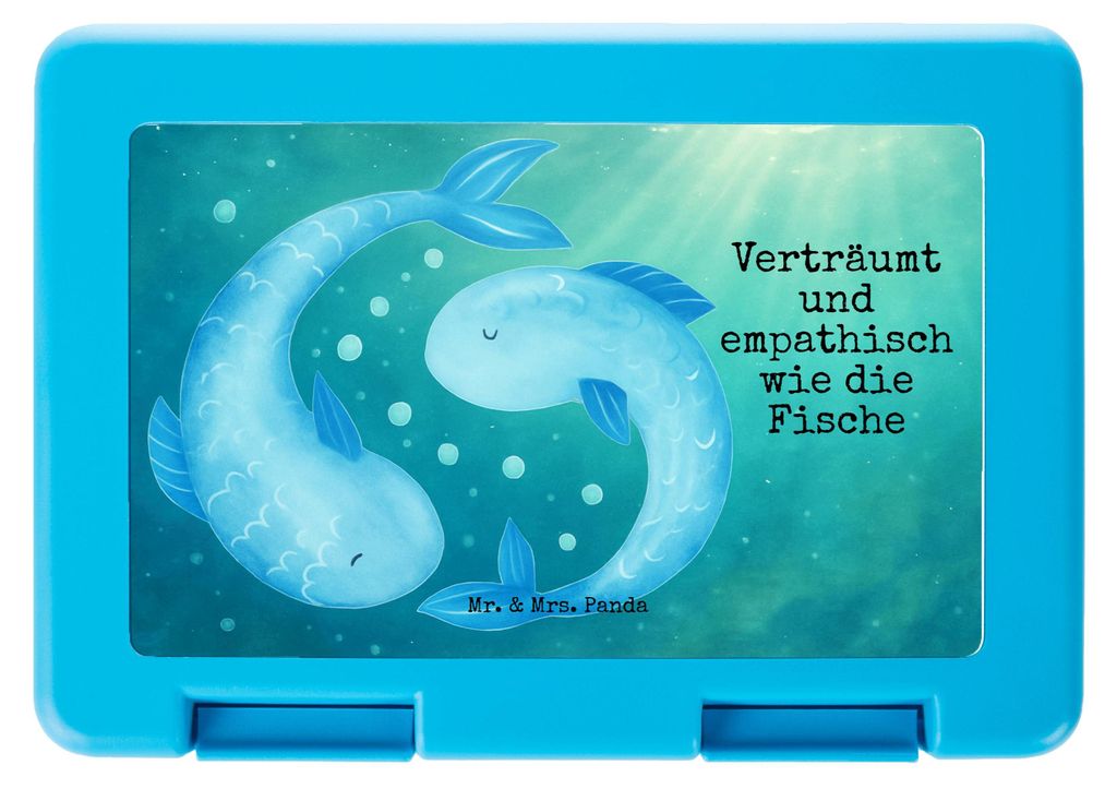 Mr. & Mrs. Panda Bentobox Sternzeichen Fische Design - Weiß - Geschenk, Vorratsbehälter, Bento Box, Meal Prep, Sternbild, Geburtstag Februar, Bro...