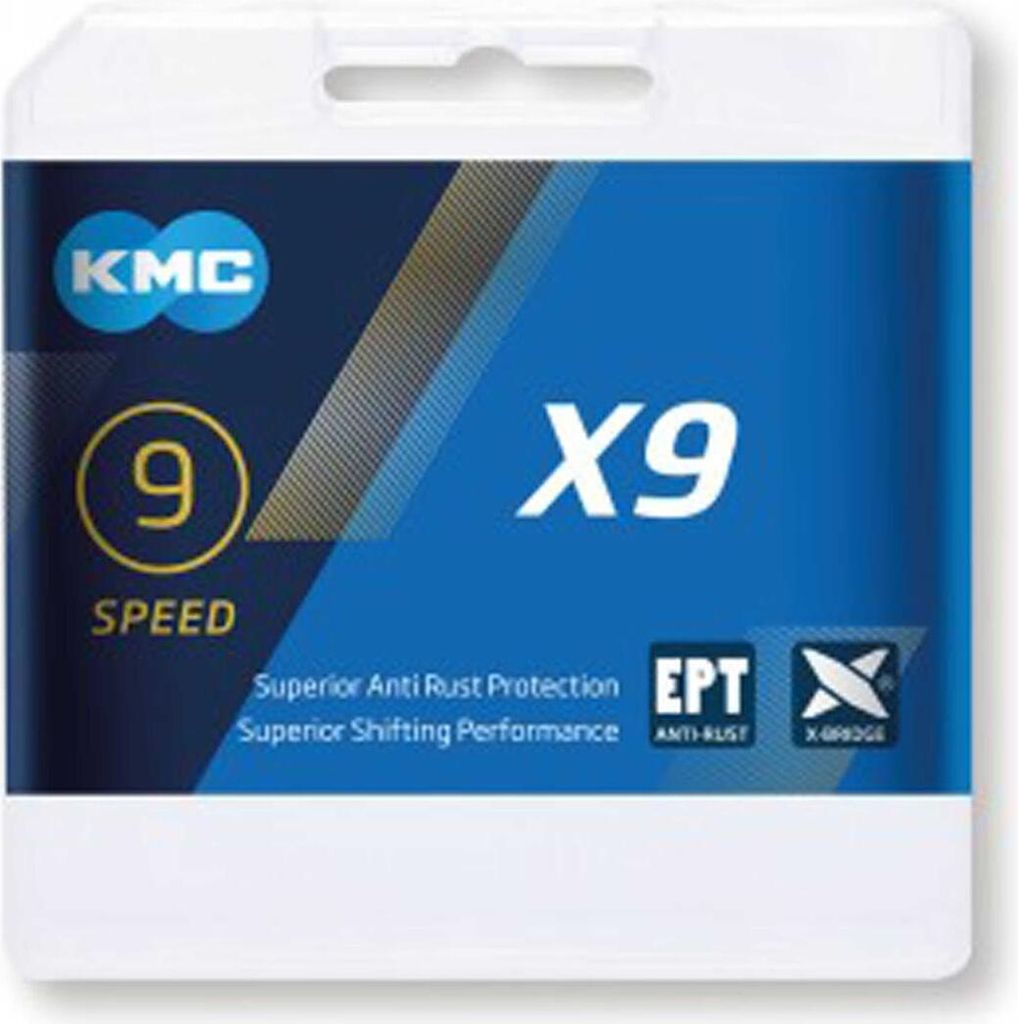 KMC Fahrradkette X9 EPT, Silber, 9-Fach, 114 Glieder Produktbild 