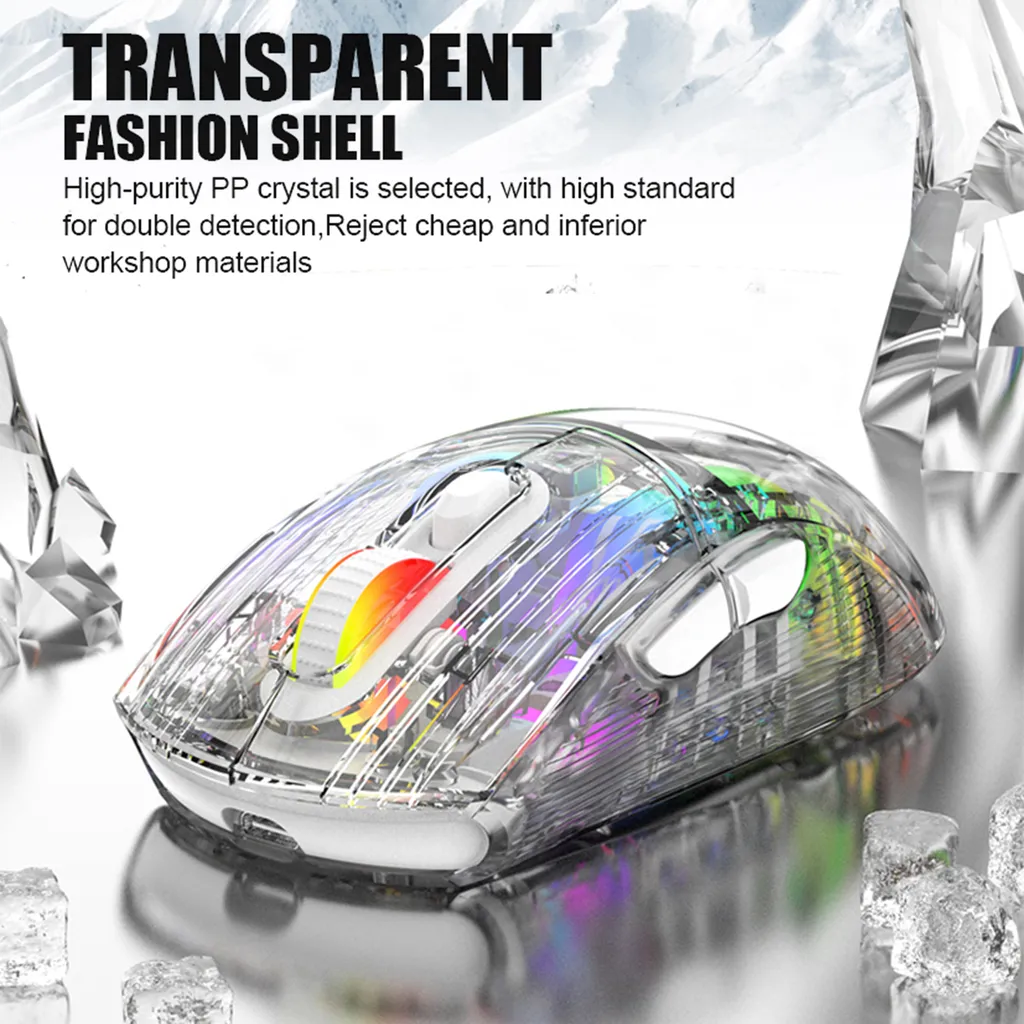 Souris Silencieuse 3 Modes avec Effet RGB et DPI Ajustable - Noir Fumée