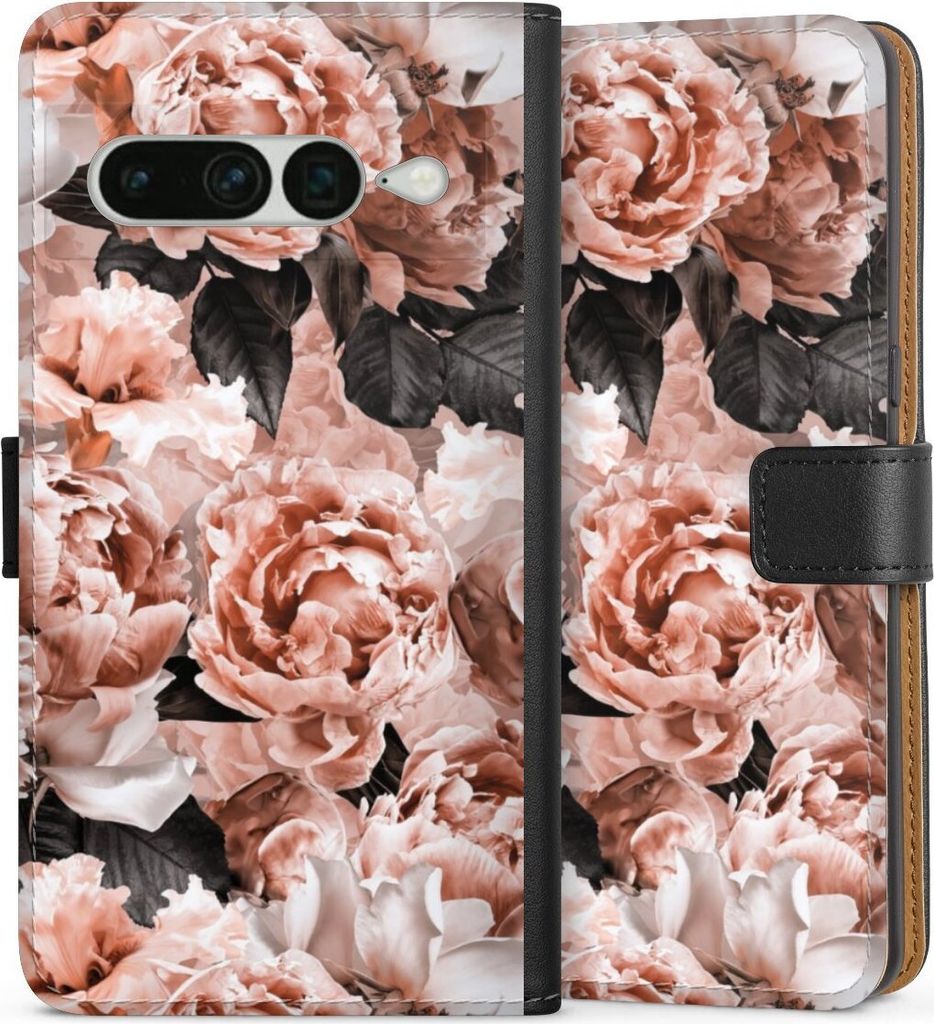 DeinDesign Klapphülle für Google Pixel 7 Pro Handytasche Lederhülle Tasche Blume Rose Vintage