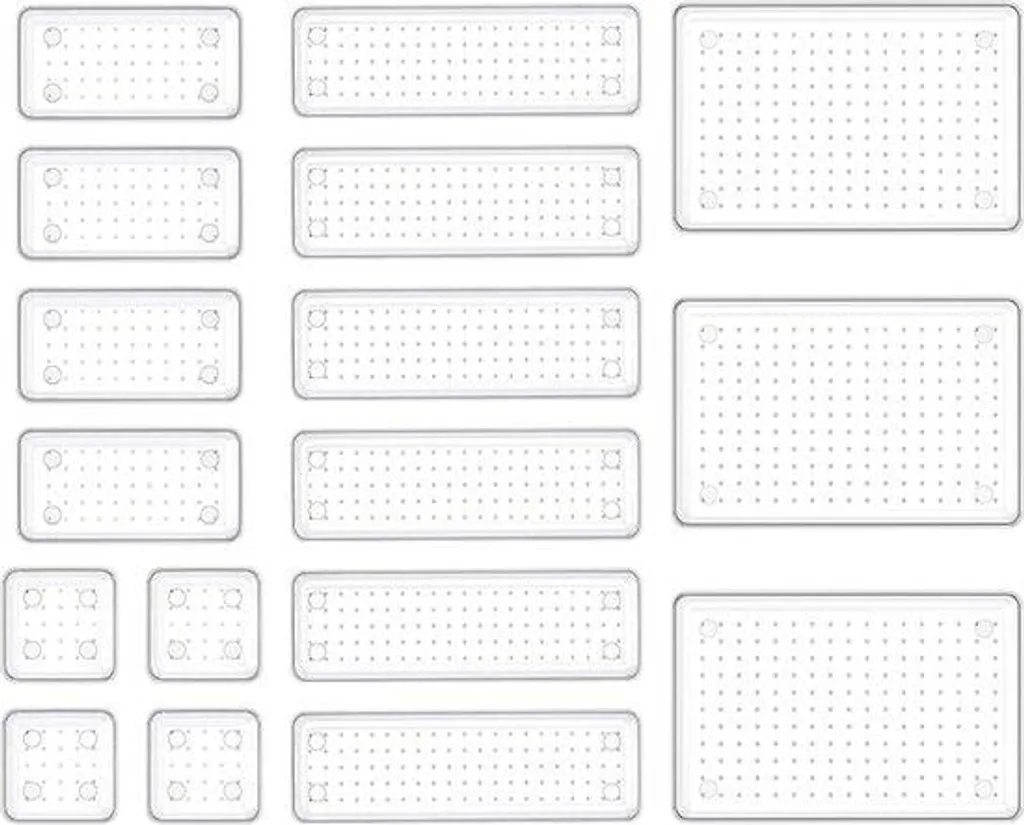 Organiseur Maquillage pour Coiffeuse 17 Boîtes à Tailles Variables