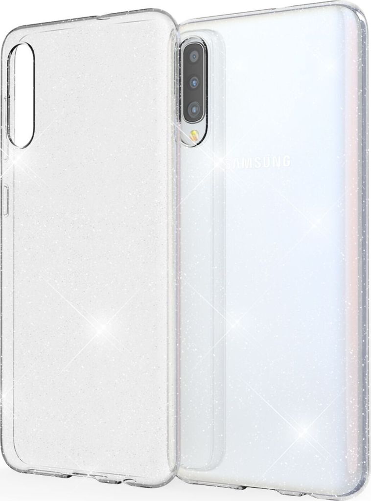 NALIA Glitzer Handy Hülle für Samsung Galaxy A50, Schutz Case Cover Tasche Etui