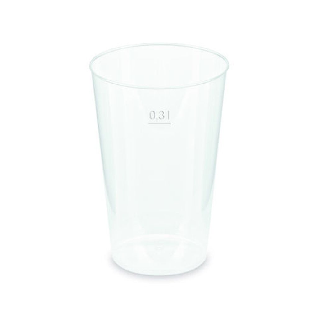 25x Mehrwegbecher Pfandbecher transparent PP Eichstrich 0,3 Produktbild 