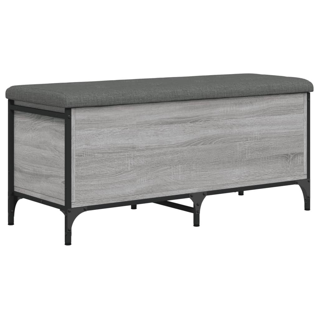 Sitzbank mit Stauraum Grau Sonoma 102x42x45 cm Produktbild 