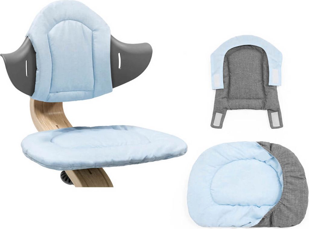 Nomi Treppenhochstuhl Kissen grey/blue