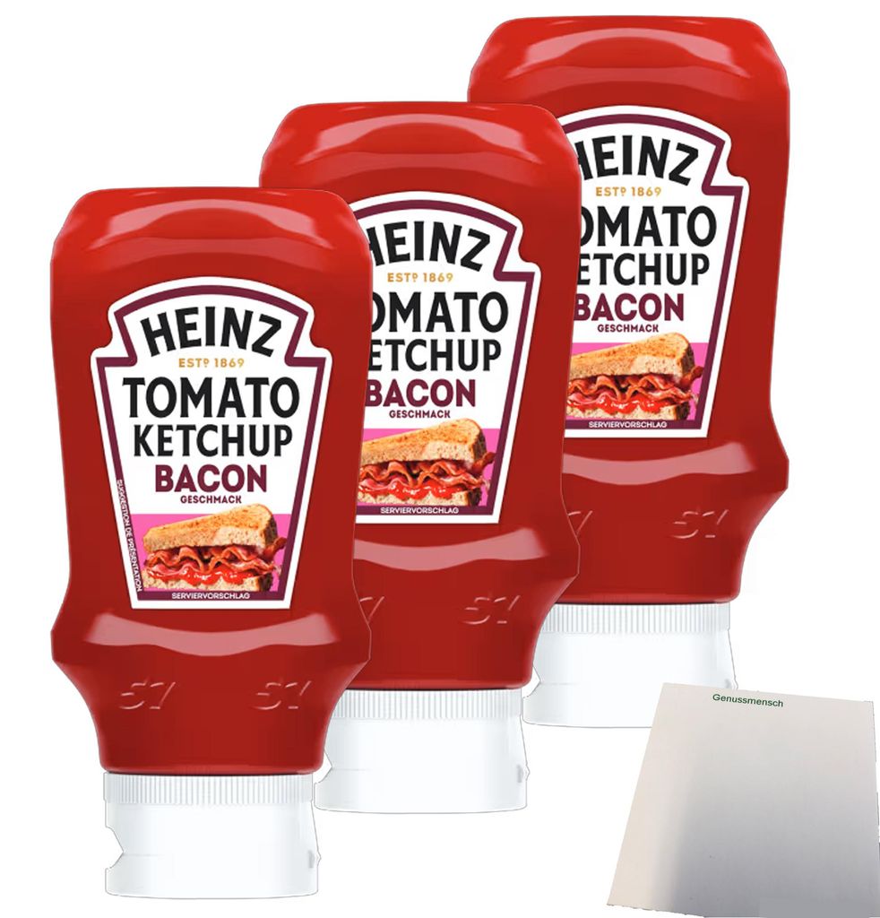 Heinz Ketchup Bacon Geschmack 3er Pack (3x400ml Flasche) + Produktbild 