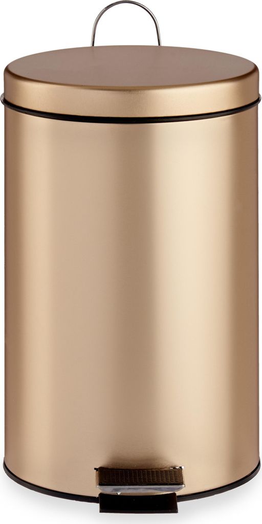 Berilo Treteimer - Metall - 12L - gold - 40 cm Produktbild 