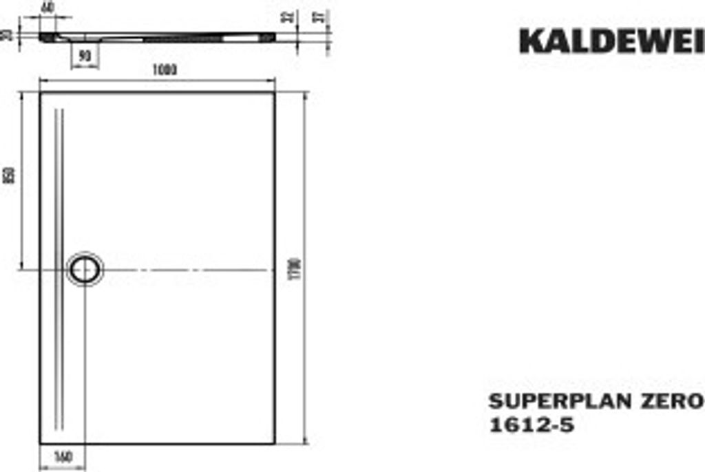 Kaldewei 364247980662 DW SUPERPLAN ZERO Mod.1612-5, 1000 x