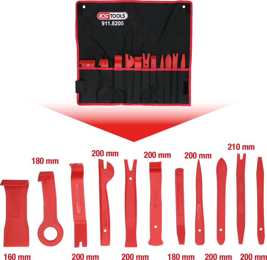 KS TOOLS MASTER Kunststoffkeil-Satz, 11-tlg. (911.8205) Zdjęcie produktu 