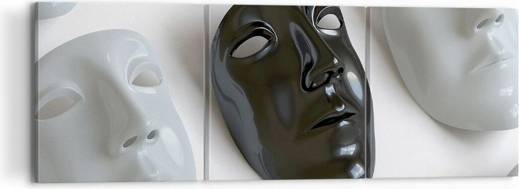 Bild auf Leinwand - Leinwandbild - Venedig Maske Schauspieler Theater - 120x40cm - Wand Bild - Wanddeko - Leinwanddruck - Bilder - Kunstdruck - Lei...