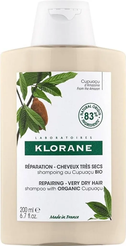 Shampooing Nourrissant Klorane Cupuaçu 200 ml pour Cheveux Abîmés et Secs