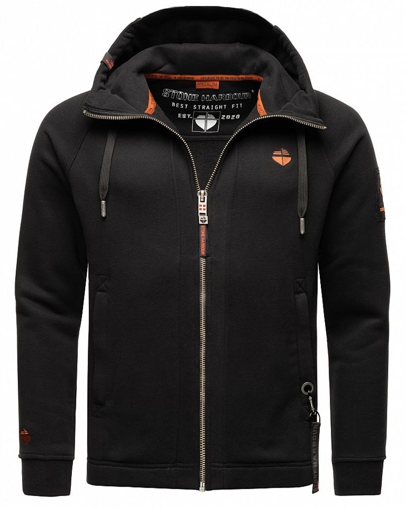 Stone Harbour Herren Hoodie Sweatjacke Kapuzen Jacke Sweater Pullover Finn Luca Schwarz Gr. 46 - S