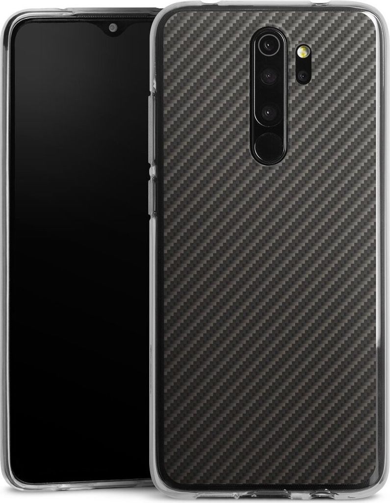 DeinDesign Handyhülle für Xiaomi Redmi Note 8 Pro Silikon Hülle Case Smartphone Schutzhülle Carbon Metallic Look Muster