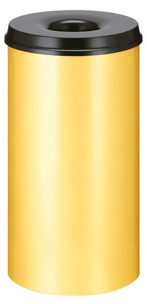 Corbeille Ignifuge 50 Litres Auto-extinguible en Acier Jaune et Noir V-Part