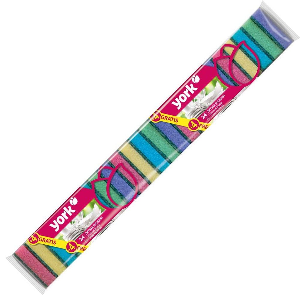 Gąbka York 030140, gąbka do naczyń, 24+4 szt. Zdjęcie produktu 