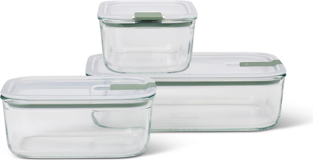 Mepal - Glasbehälter mit deckel Set EasyClip - Meal prep boxen - Geeignet für Mikrowelle, Dampfgarer, Ofen und Gefrierschrank - Luftdicht - Mikro...