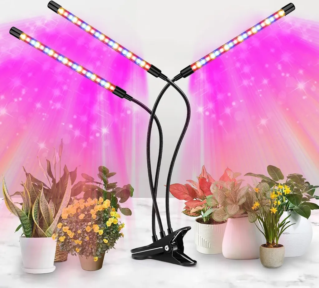 Lampe horticole 60 LED télécommandée avec bras orientable noir - 15