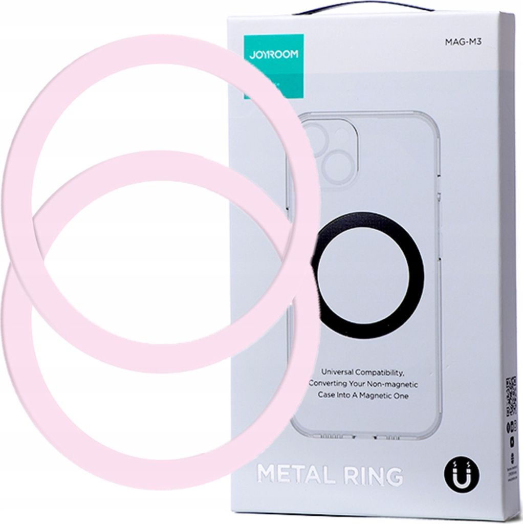 Joyroom Metall Telefon Magnet Ringe Set 2St. Rosa Produktbild 