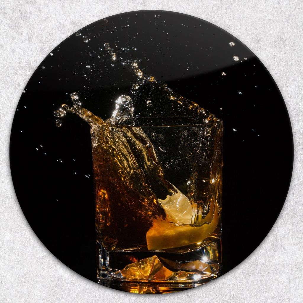 Glas-Herdabdeckplatten Glaskeramikkochfeld-Abdeckung Spritzschutz Glas Runden Schneidebrett fi40 cm - Whiskey