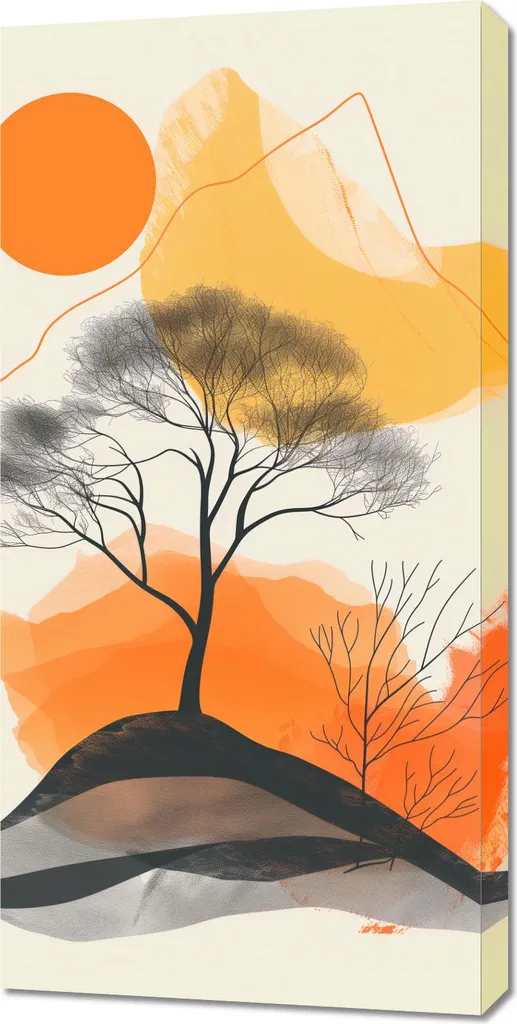 Tableau 50 x 100 cm Arbre dans l'espace - Toile XXL Déco Galaxie