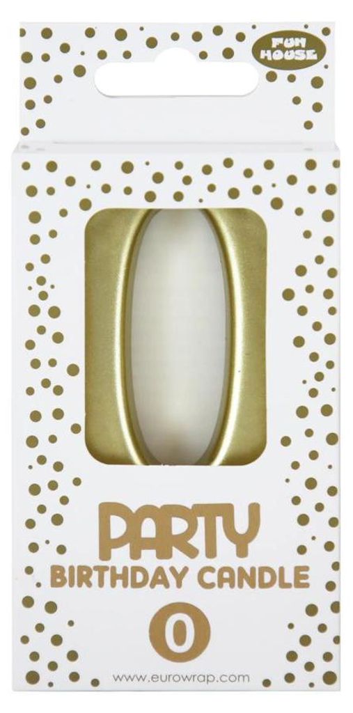 Kerze Zahl Gold, 0