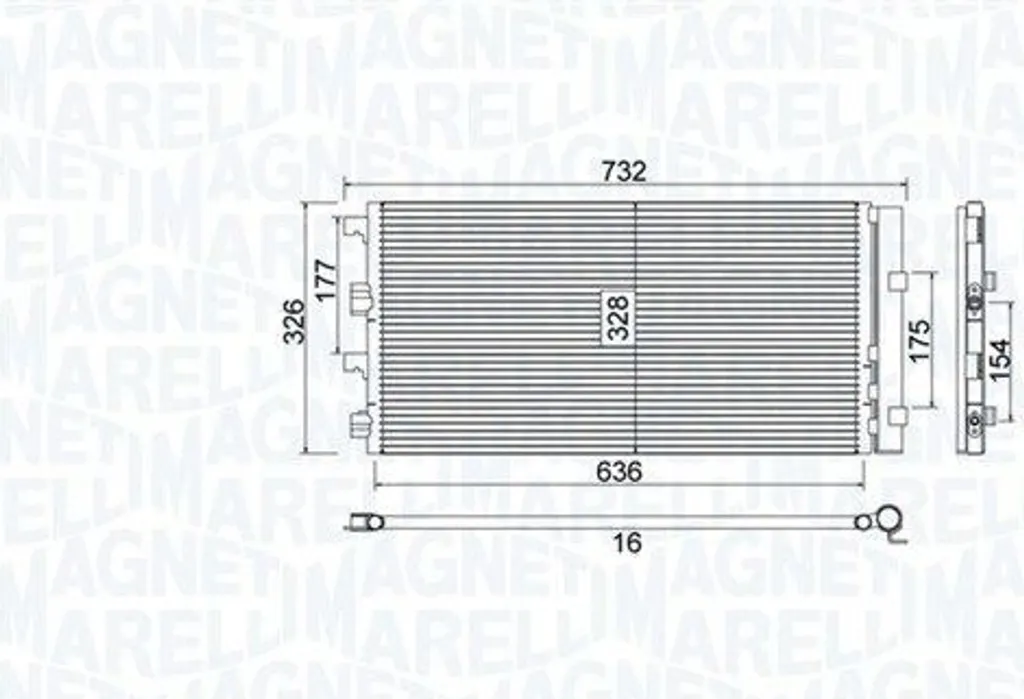 Condenseur de climatisation en aluminium renforcé Magneti Marelli