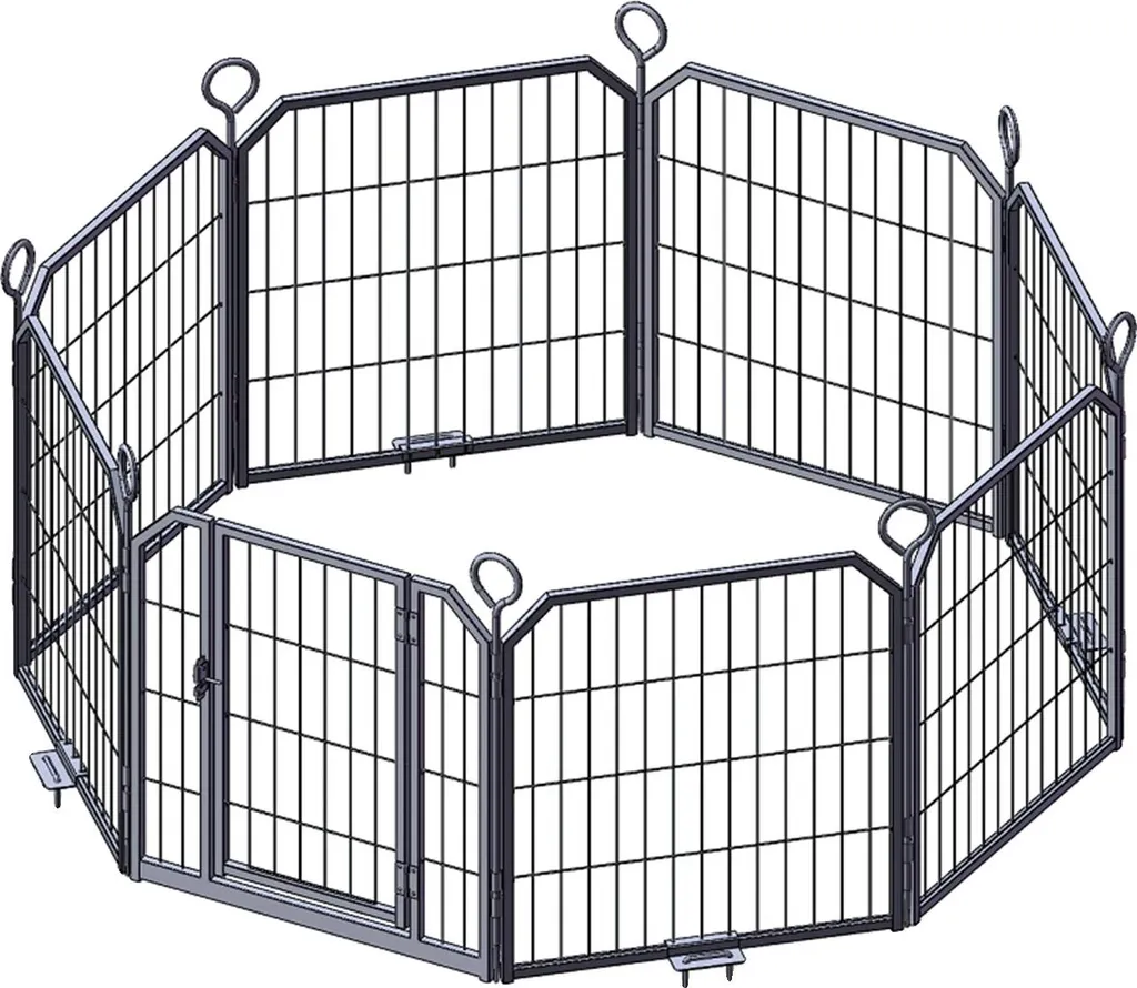 Parc sécurisé noir 80cm : solution anti-évasion et modulable portable