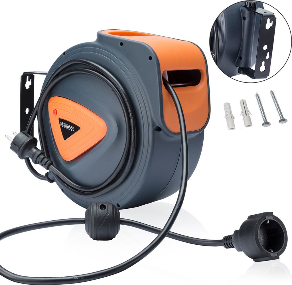MONZANA® Automatik Kabeltrommel 20m +1,5m 180° drehbar Produktbild 3