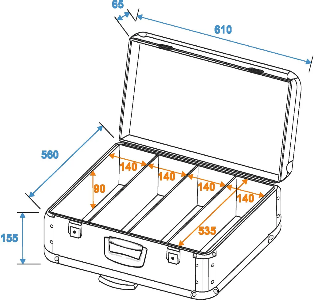 Coffret CD 200 unités avec roulettes et poignée trolley télescopique