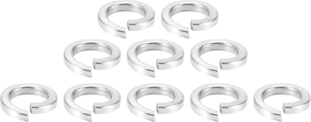 Universelle Federscheibe Spaltscheibe für M6 Schrauben, 6,2 mm ID 8,1 mm OD 2 mm Dicke, langlebig, Edelstahl, Silberton, 10 Stück