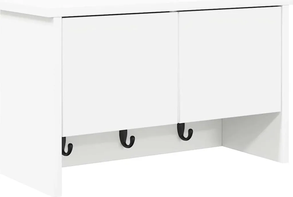 Étagère porte-manteau blanche moderne en bois pour gain de place