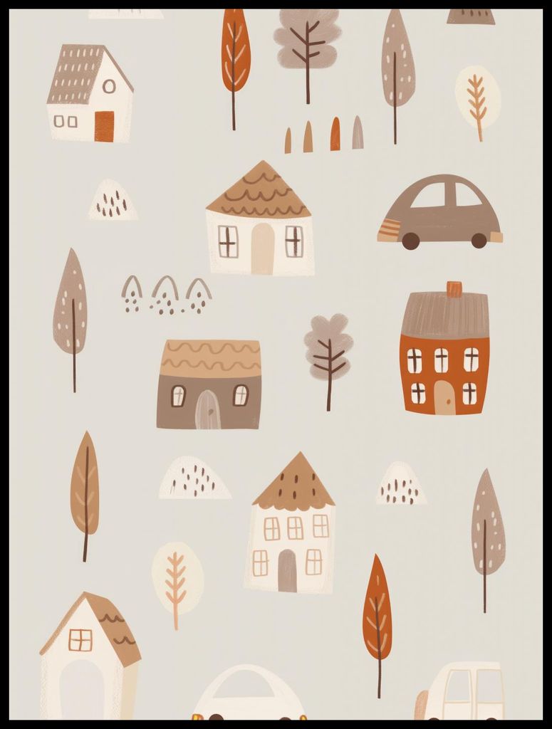 Plakat 60x80cm Muster für Kinder, Mädchen und Jungen - Bau
