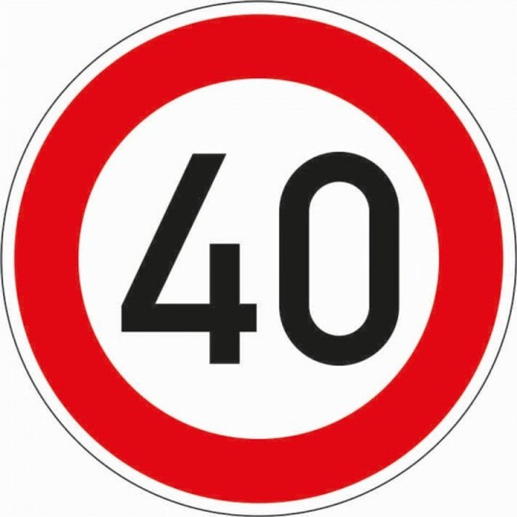 Verkehrszeichen Zulässige Höchstgesch.40, Nr.274-40, Aluminium RA2, reflektie...