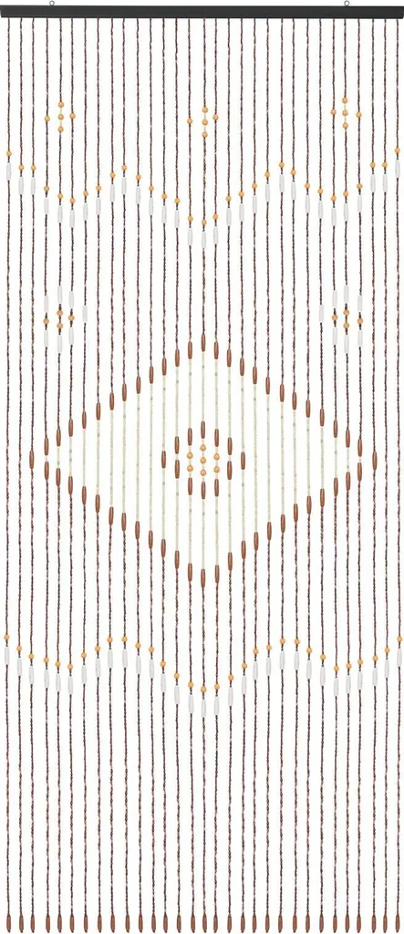 Rideau de porte décoratif en perles de bois et bambou 90x208 cm bio