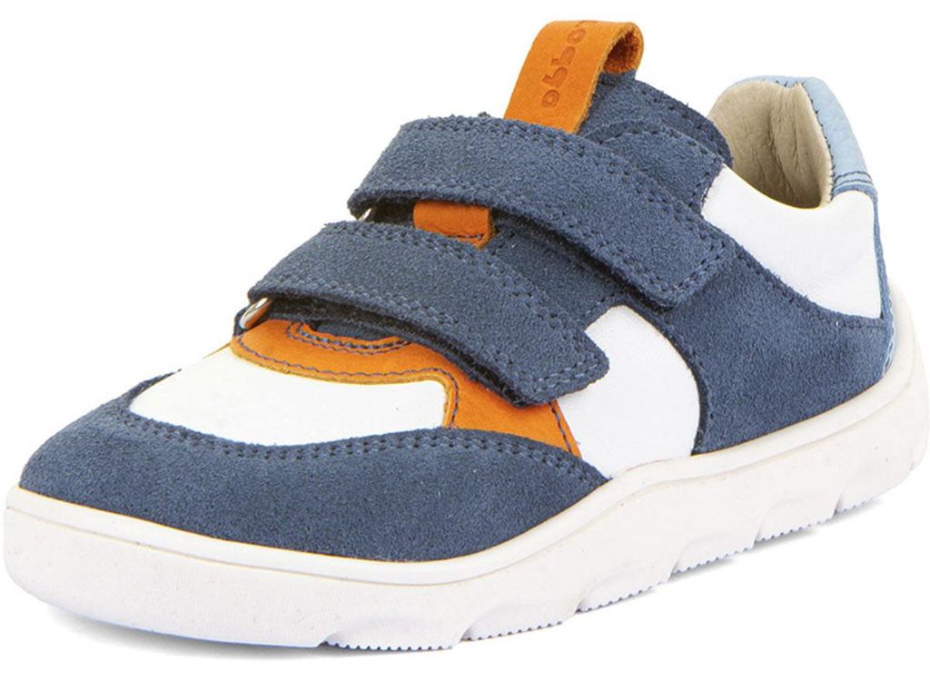 Froddo Zeru Spring Barefoot Kinder Barfußschuhe aus Leder Weiß/Blau (White/Denim), G3130264-15