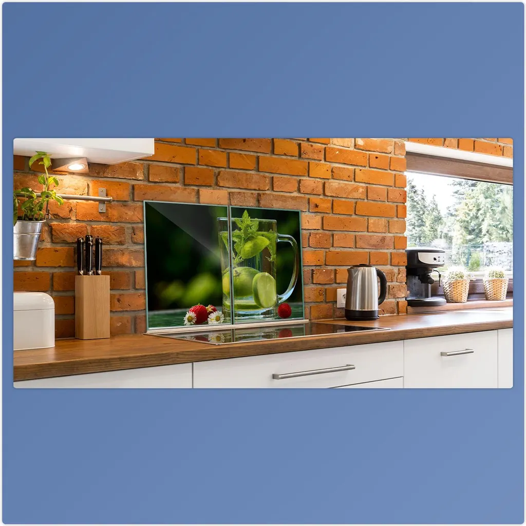 CTC-Trade Set Di 2 Coperture Per Piano Cottura In Vetro Temperato Verde Caffè 30x52 Cm - Protezione Anti Graffio Per Fornelli A Induzione Ed Elettrici - Con Gommini Antiscivolo