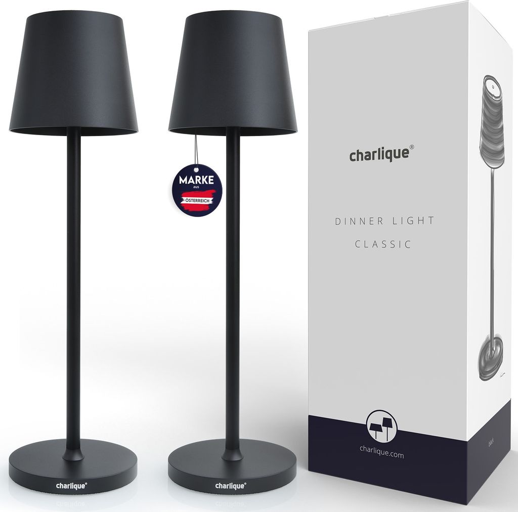 charlique® LED Akku Tischlampe (Doppelpack) - Dinner Light Produktbild 