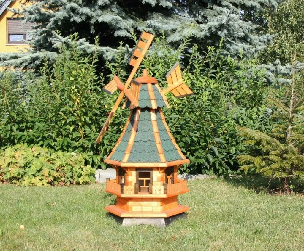 Moulin à vent bois solaire type 4 : rotation sans bruit ni électricité