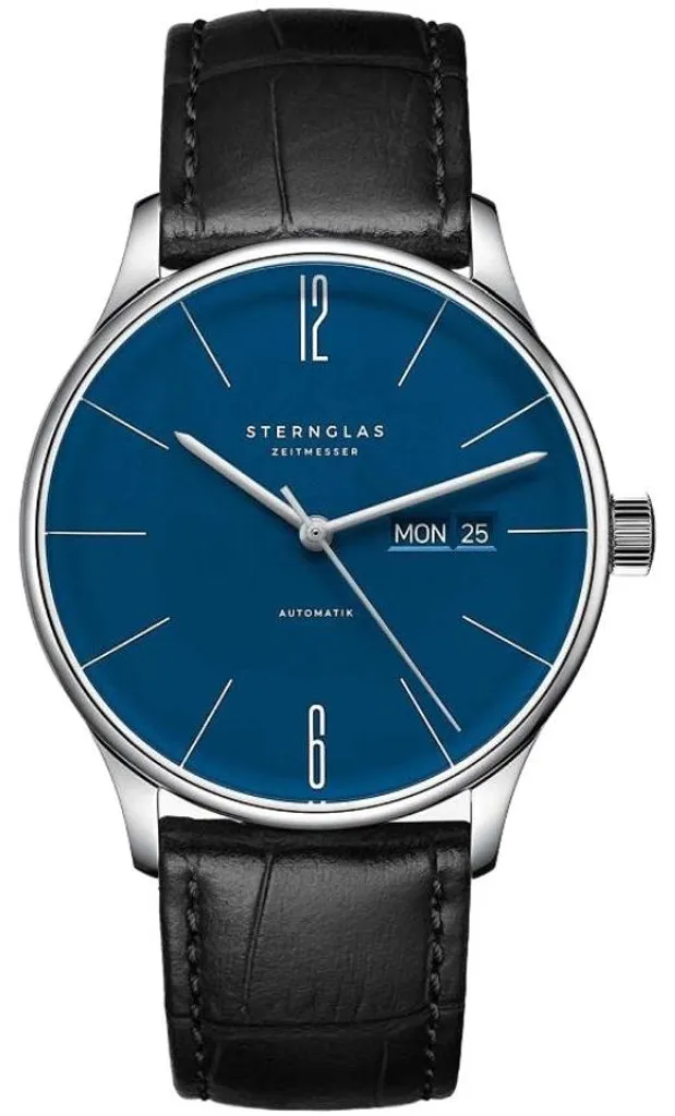 Montre-bracelet Homme Sternglas Noire S02-BE06-HE04 en Cuir Véritable
