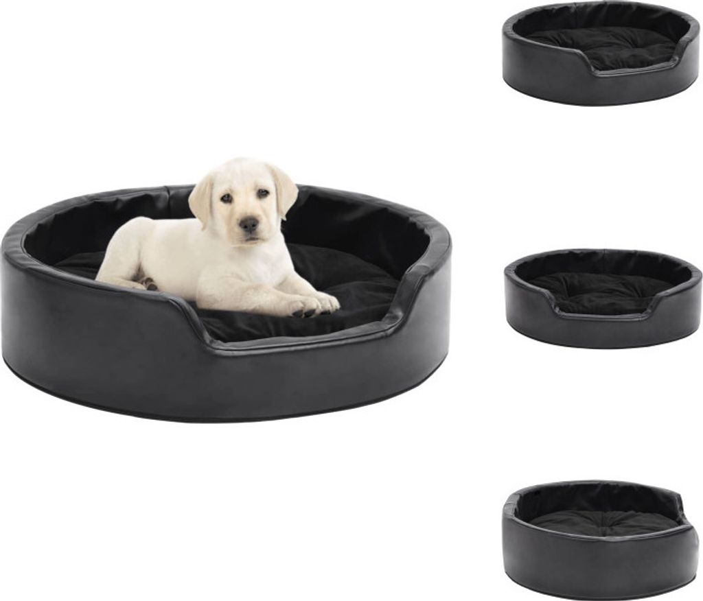 vidaXL Hundebett Schwarz 69x59x19 cm Plüsch und Kunstleder - Hundebetten