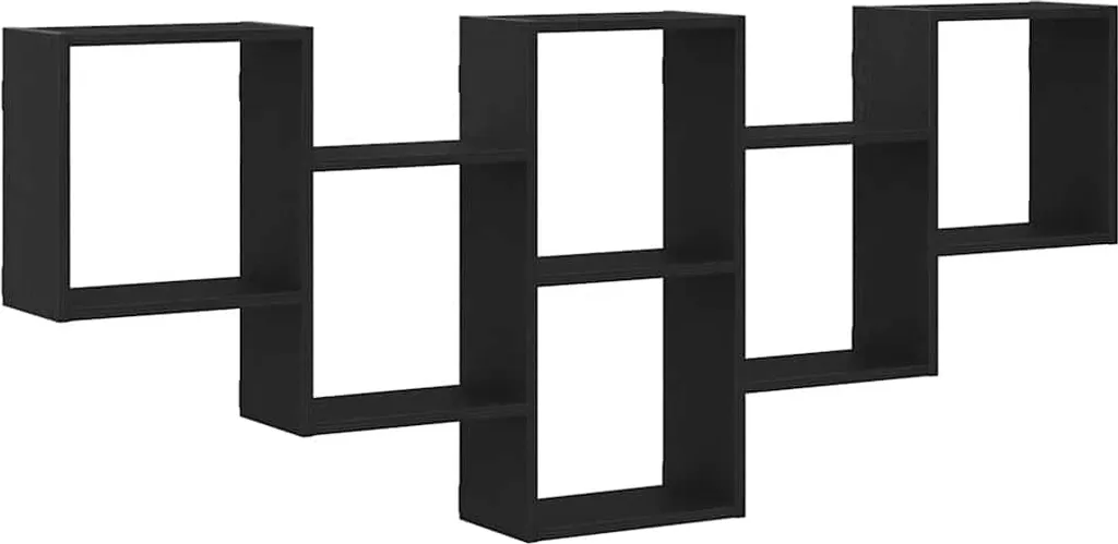 vidaXL Scaffale a Muro Nero Effetto Rovere 159x18x66 cm - Design Moderno