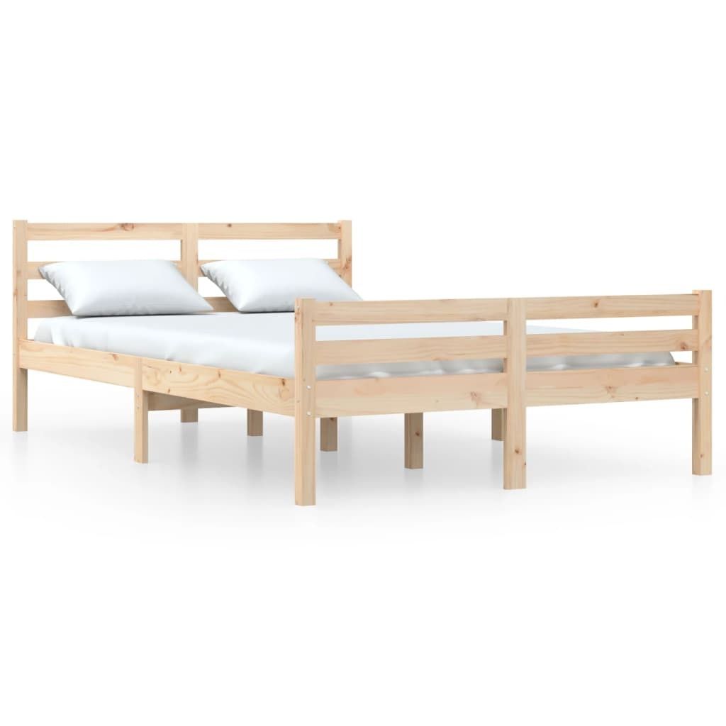 Hochwertigen Möbel Klassische Betten - Braun Massivholzbett - Doppelbett ohne Matratze 140x200cm NEU5035289