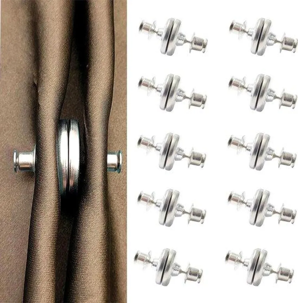Fixations aimantées puissantes pour rideaux - 10 paires anti-lumière