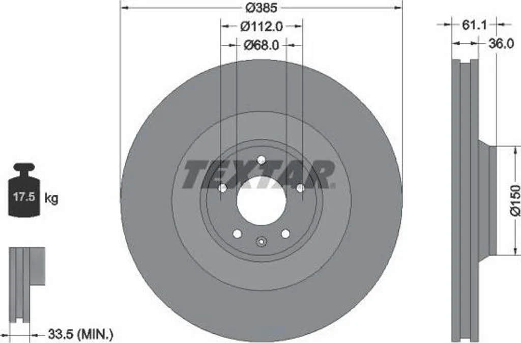 Disque de frein avant ventilé pour Audi A6 4F compatible 4F0615301J
