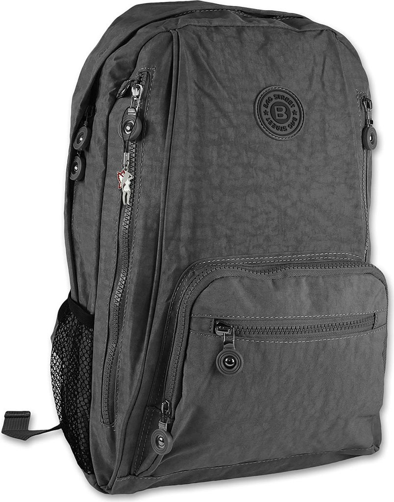 Bag Street Nylon Rucksack Damen Herren Sporttasche grau 25x43x13 cm OTJ613K