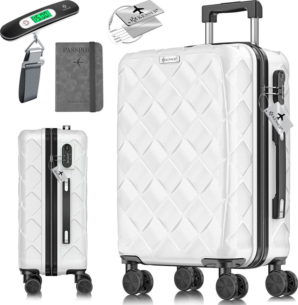 KESSER Reisekoffer | Koffer ABS Hartschalenkoffer mit Zahlenschloss, Kofferwaage & Reisebrieftasche 360° Rollen | Koffer für Business & Reise T...