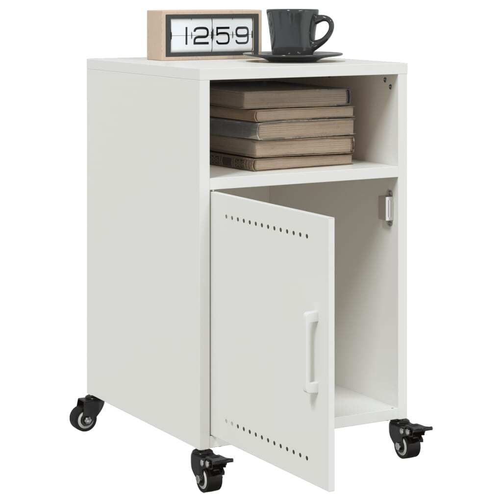 "im Angebot" Nachttische 2 Stk. - Schlafzimmertisch modern - Weiß 36x39x59 cm Stahl - Beistellschrank CC23347