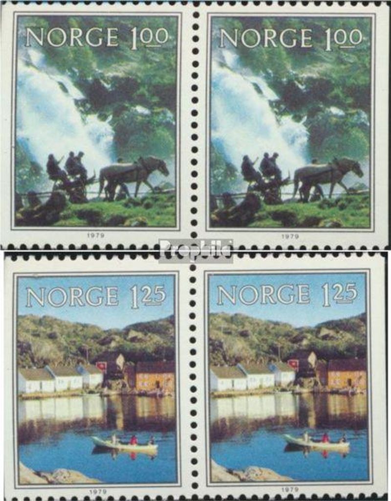 Briefmarken Norwegen 1979 Mi 795Dl/Dr-796Dl/Dr Paare Produktbild 