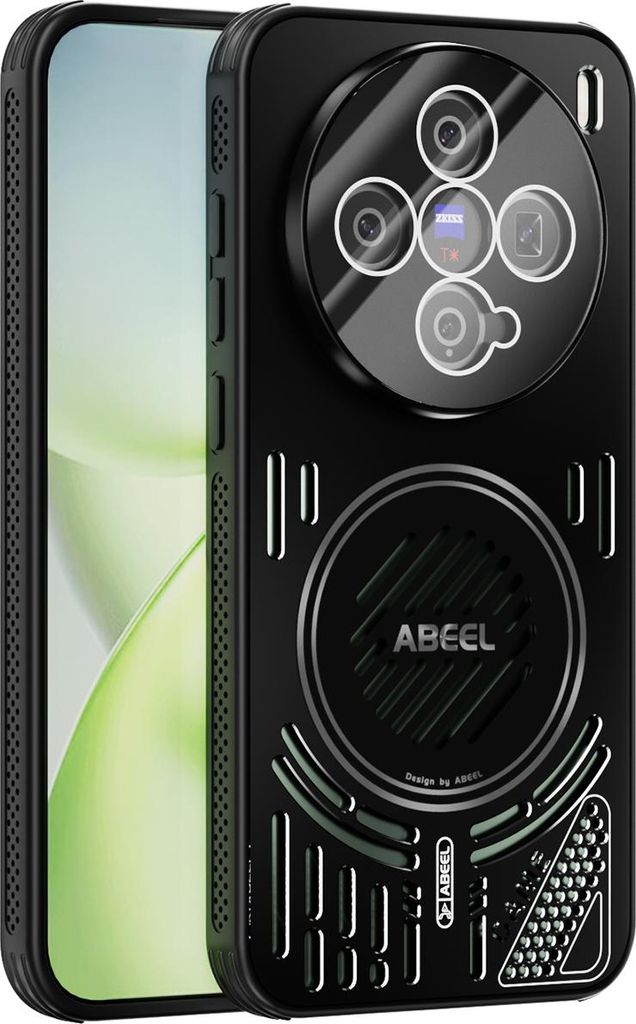 Magnetische Hülle für Vivo X200 Pro Mini mit Linsenabdeckung, Aluminium Stoßfestes Schutzhülle mit Wärmeableitung Schwarz