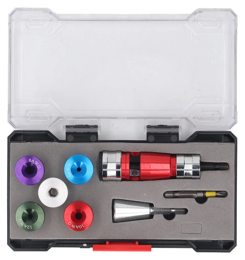 Dénudeur de fils rigides pour perceuse kit complet électricien Twister